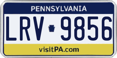 PA license plate LRV9856