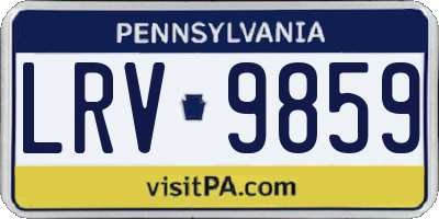 PA license plate LRV9859