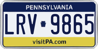 PA license plate LRV9865