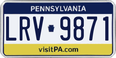 PA license plate LRV9871