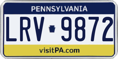 PA license plate LRV9872