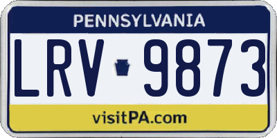 PA license plate LRV9873