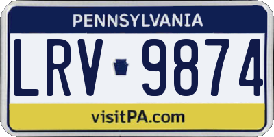 PA license plate LRV9874