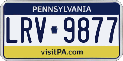 PA license plate LRV9877
