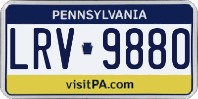 PA license plate LRV9880