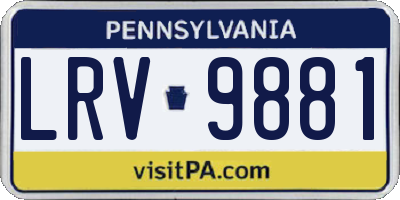 PA license plate LRV9881