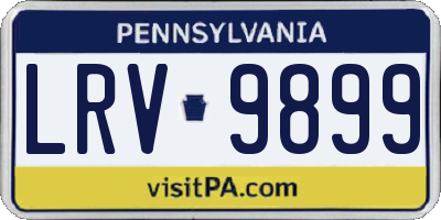 PA license plate LRV9899