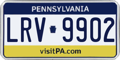 PA license plate LRV9902