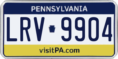 PA license plate LRV9904