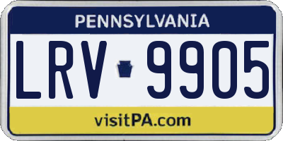 PA license plate LRV9905