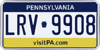 PA license plate LRV9908