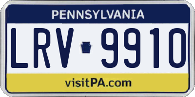 PA license plate LRV9910