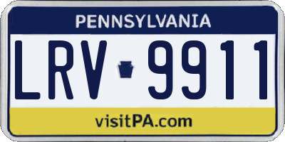 PA license plate LRV9911