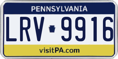 PA license plate LRV9916