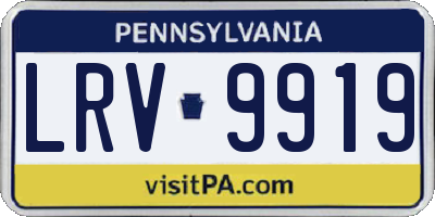 PA license plate LRV9919