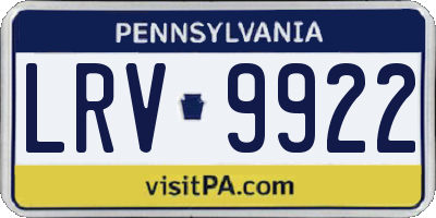 PA license plate LRV9922