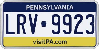 PA license plate LRV9923