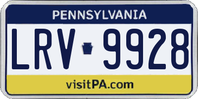 PA license plate LRV9928