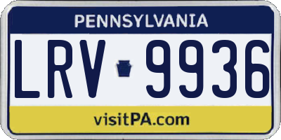 PA license plate LRV9936