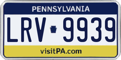 PA license plate LRV9939