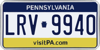 PA license plate LRV9940