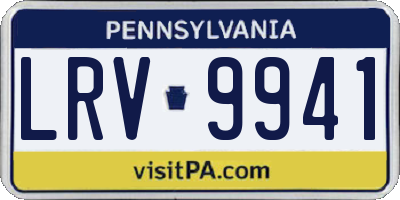 PA license plate LRV9941