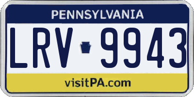 PA license plate LRV9943