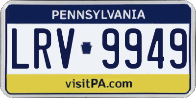 PA license plate LRV9949