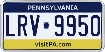 PA license plate LRV9950