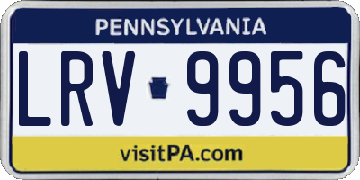 PA license plate LRV9956