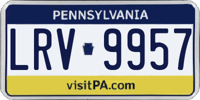 PA license plate LRV9957