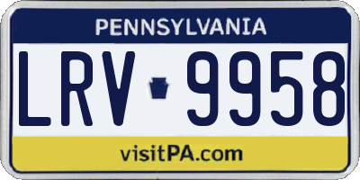 PA license plate LRV9958