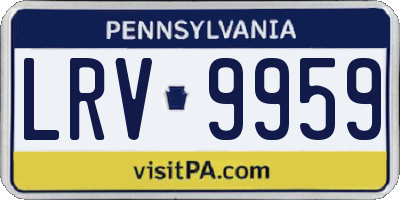 PA license plate LRV9959
