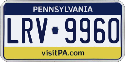 PA license plate LRV9960