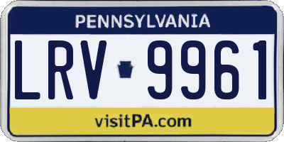 PA license plate LRV9961