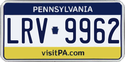 PA license plate LRV9962