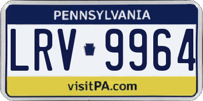 PA license plate LRV9964