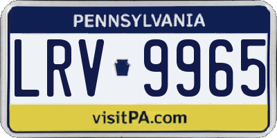 PA license plate LRV9965