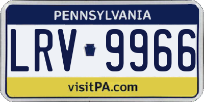 PA license plate LRV9966