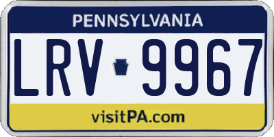 PA license plate LRV9967