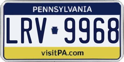 PA license plate LRV9968