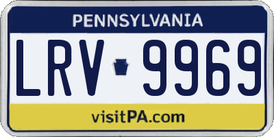 PA license plate LRV9969