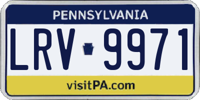 PA license plate LRV9971