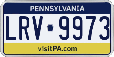 PA license plate LRV9973