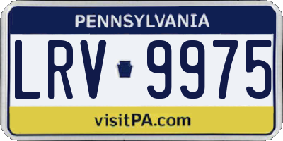 PA license plate LRV9975