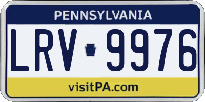 PA license plate LRV9976