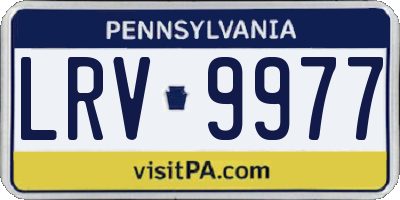 PA license plate LRV9977