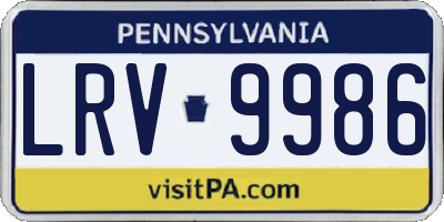 PA license plate LRV9986