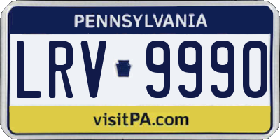 PA license plate LRV9990