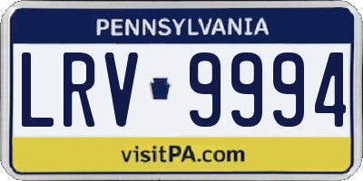 PA license plate LRV9994